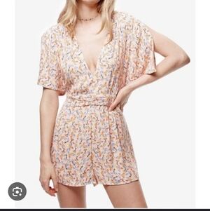 Free People Romper Women's 6 Meet Virginia Split Sleeve